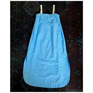 NWOT Odeeh Square Neckline Tent Midi Dress | Size XS US 2 DE 34 | Blue Scallop